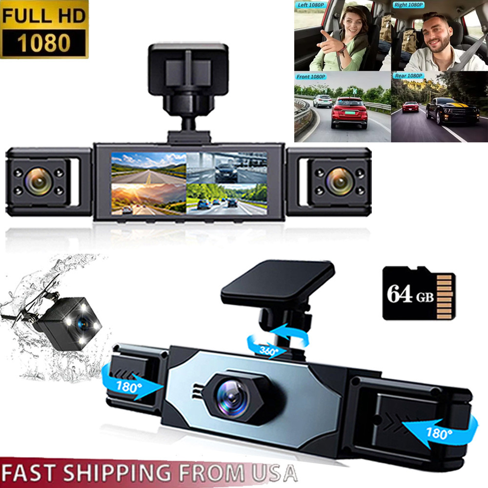 Panoramic Dash Cam 360 - 4 Channel HD 1080P 360° Dash