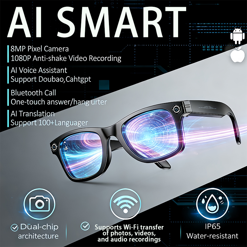Smart Glasses Ar - AI Smart Glasses with 8MP Camera