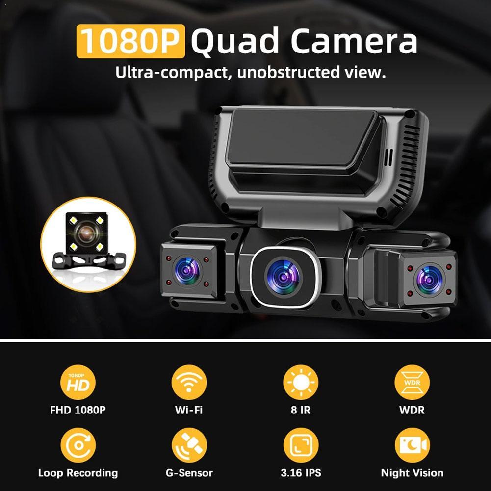 New WIFI 4Channel 360 Degree C - Panoramic Dash Cam 360 review and price
