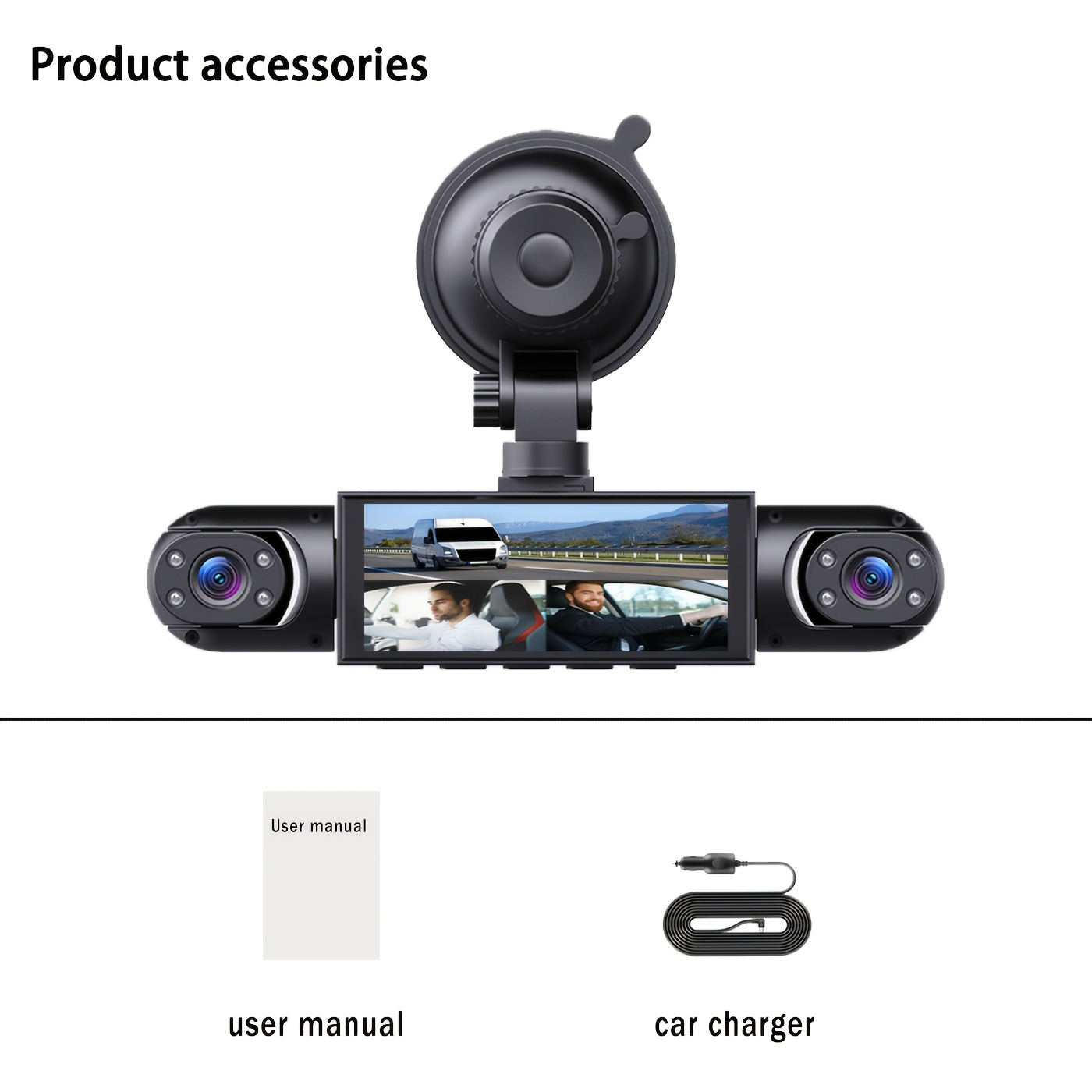 BCUOZ 360° Panoramic 3/4-chann - Panoramic Dash Cam 360 review and price