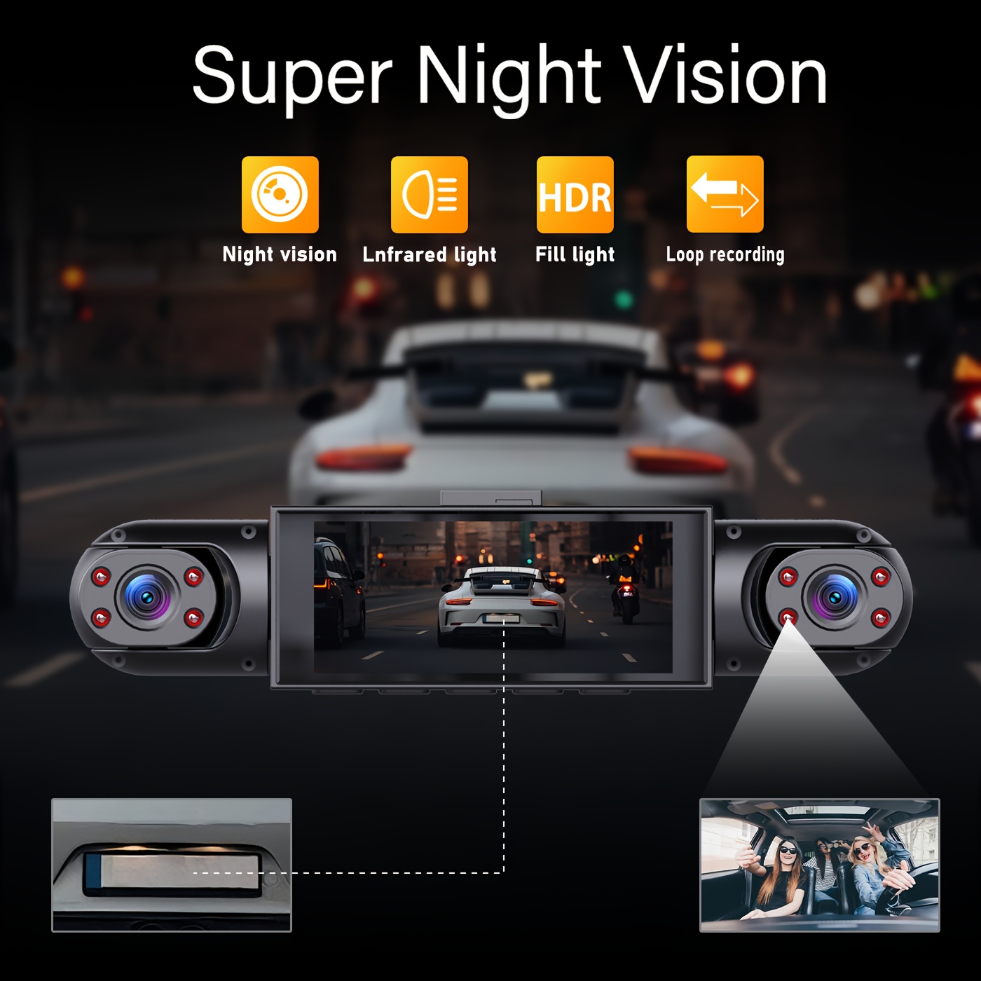 BCUOZ 360° Panoramic 3/4-chann - Panoramic Dash Cam 360 review and price