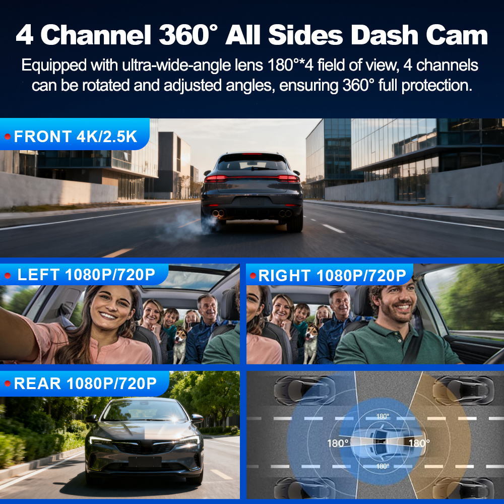 BEPOCAM 4CH 4K Dash Camera for - Panoramic Dash Cam 360 review and price