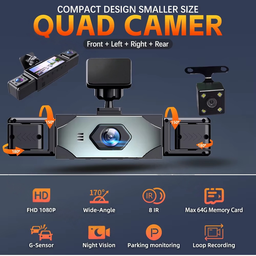 4 Channel HD 1080P 360° Dash C - Panoramic Dash Cam 360 review and price