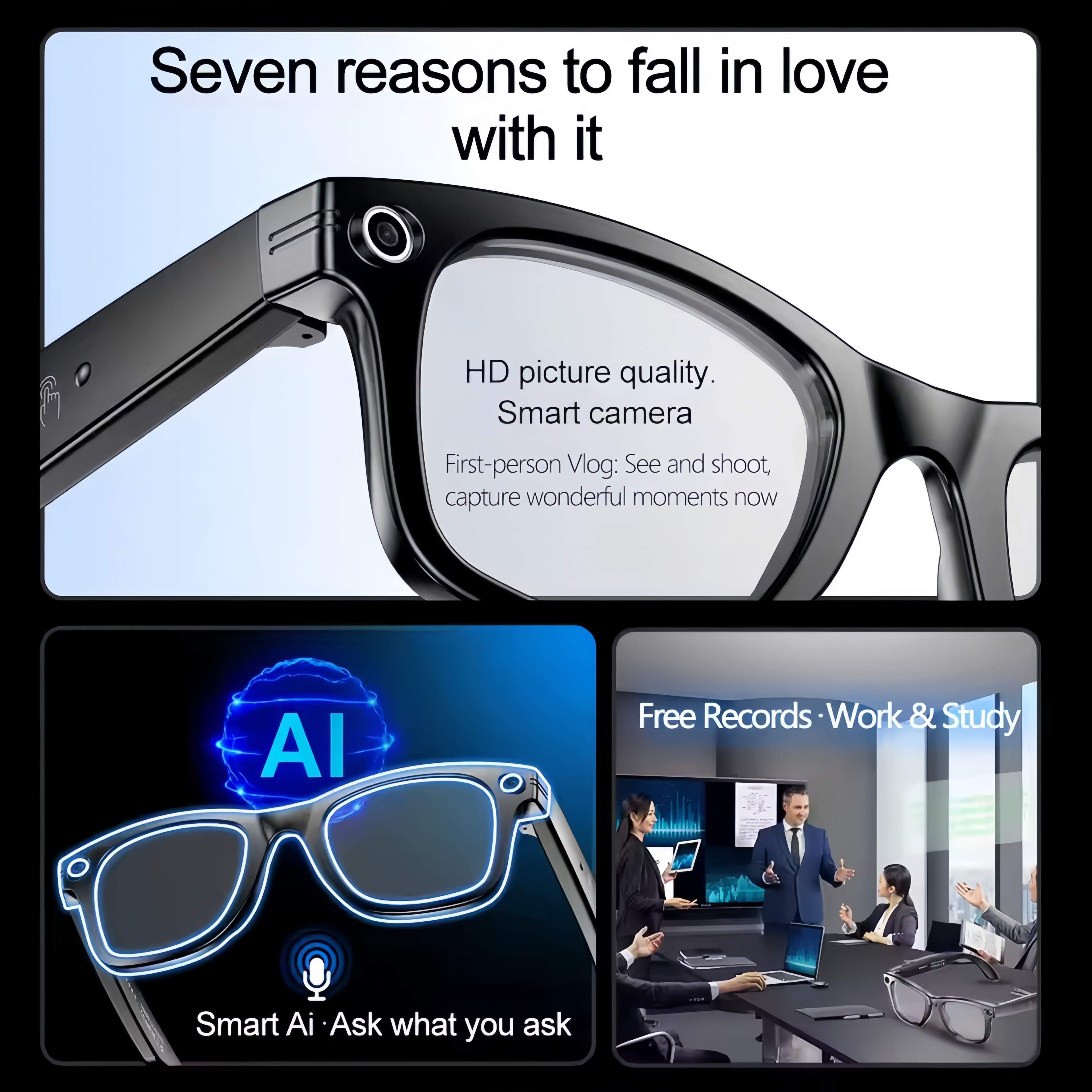 AI Smart Glasses with 8MP Came - Smart Glasses Ar review and price