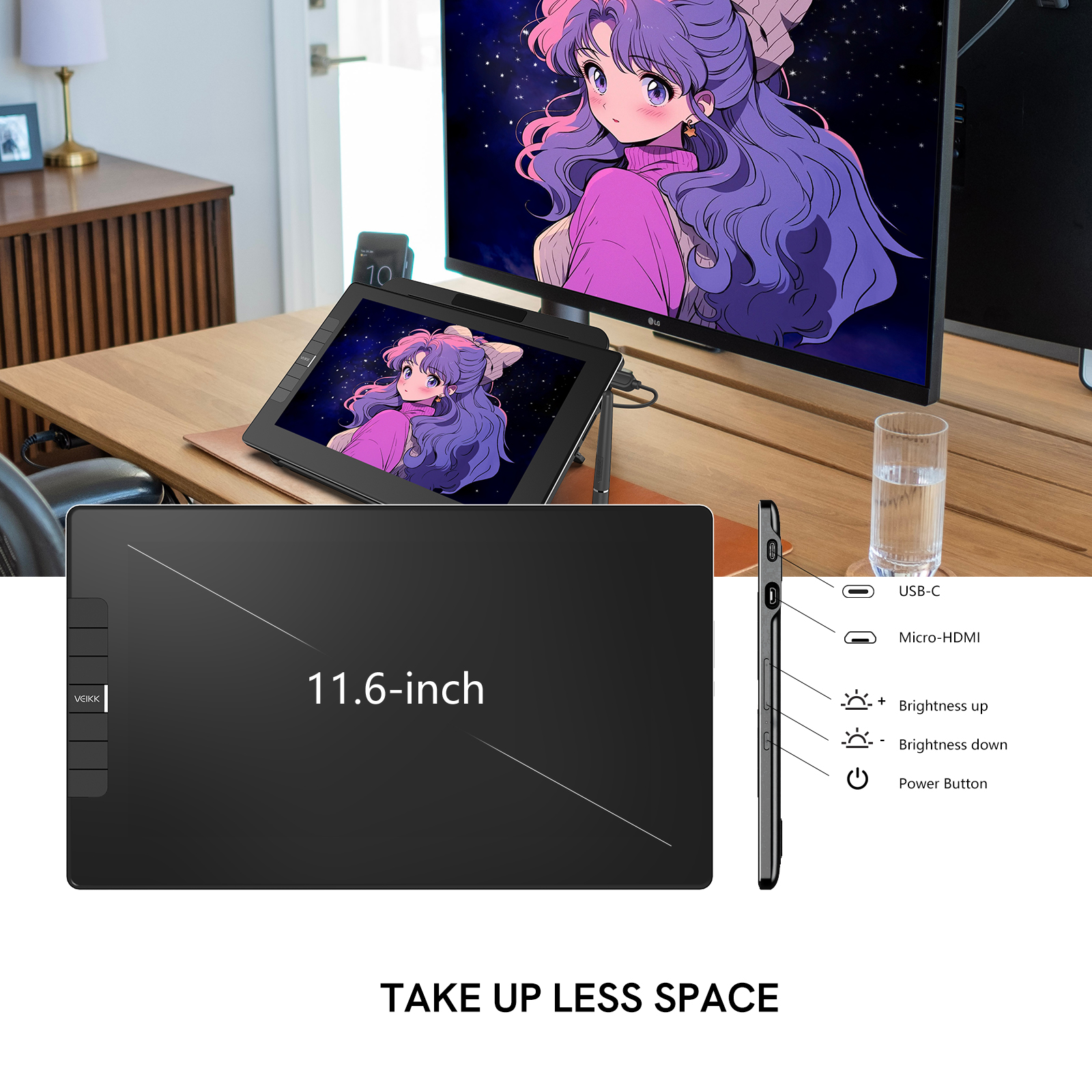 Big Screen 11.6 Inch VEIKK VK1 - Digital Drawing Tablet review and price