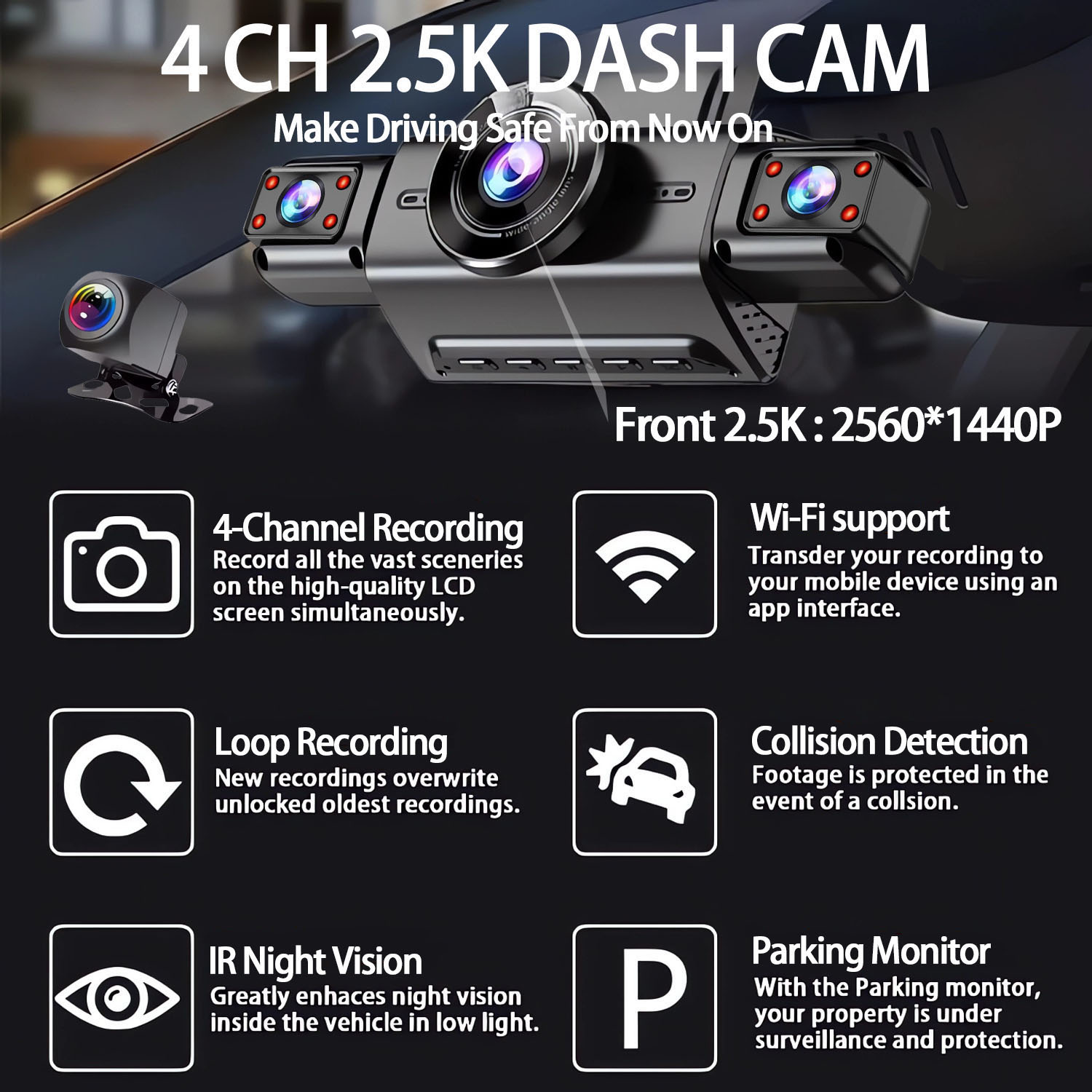 360 Degree 4 Cameras Dash Cam  - Panoramic Dash Cam 360 review and price