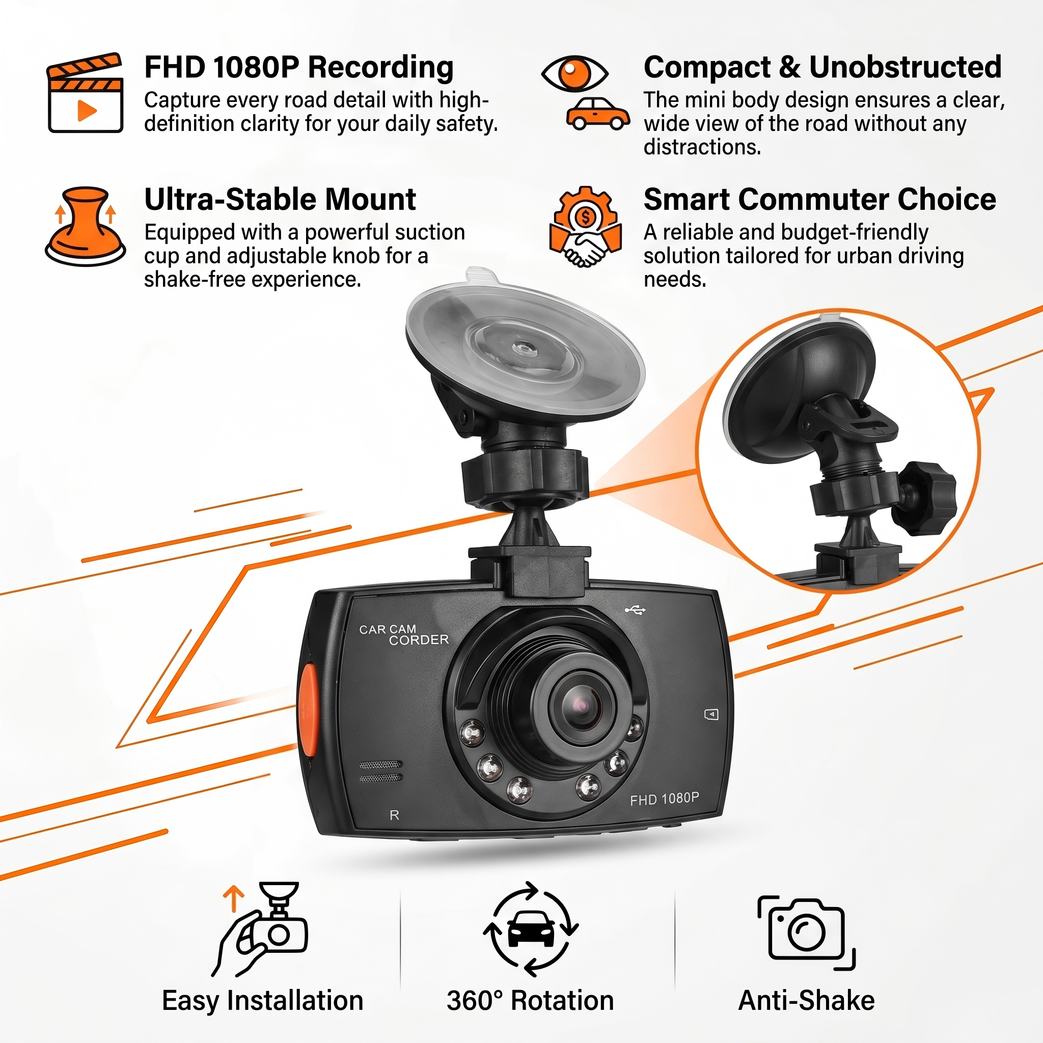 Ultra-HD 1080p Panoramic Dash  - Panoramic Dash Cam 360 review and price