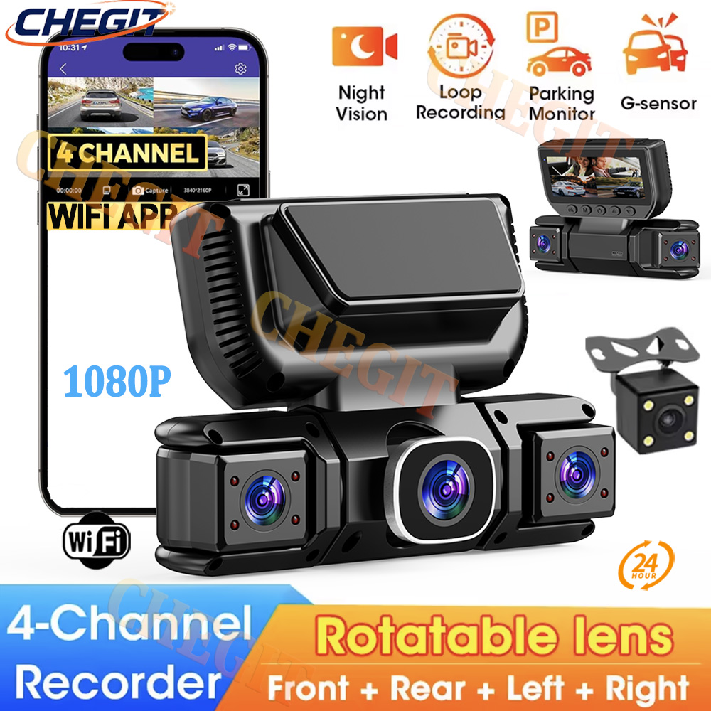 4Channels Car DVR WIFI 1080P V - Panoramic Dash Cam 360 review and price