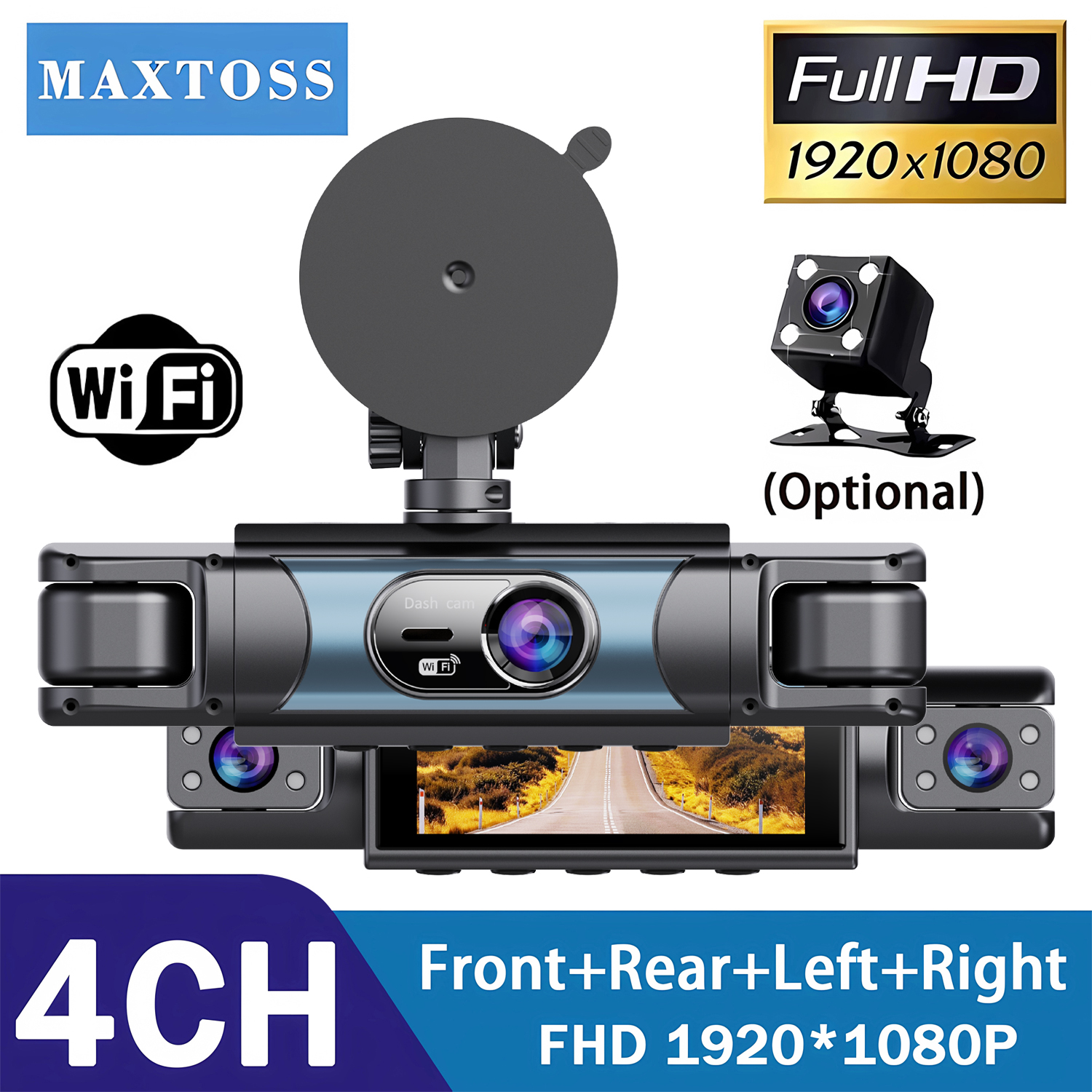 4 Channel UHD 1080P Car DVR 4- - Panoramic Dash Cam 360 review and price